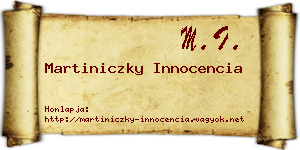Martiniczky Innocencia névjegykártya